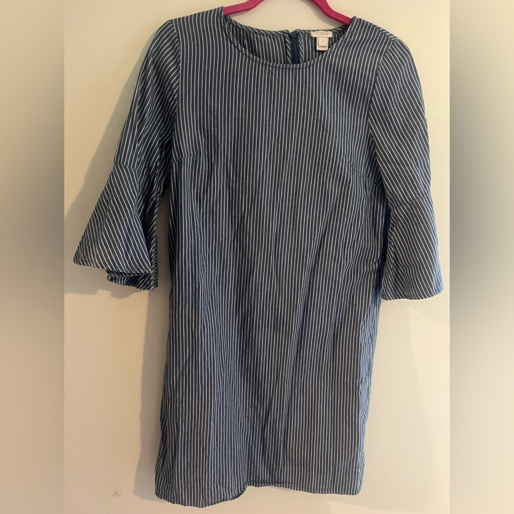 J. Crew Chambray Striped Dress